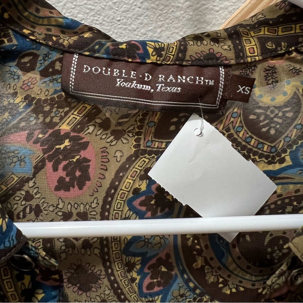 Double D Ranch Button Down Paisley Top - image 2